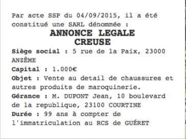 annonce legale creuse